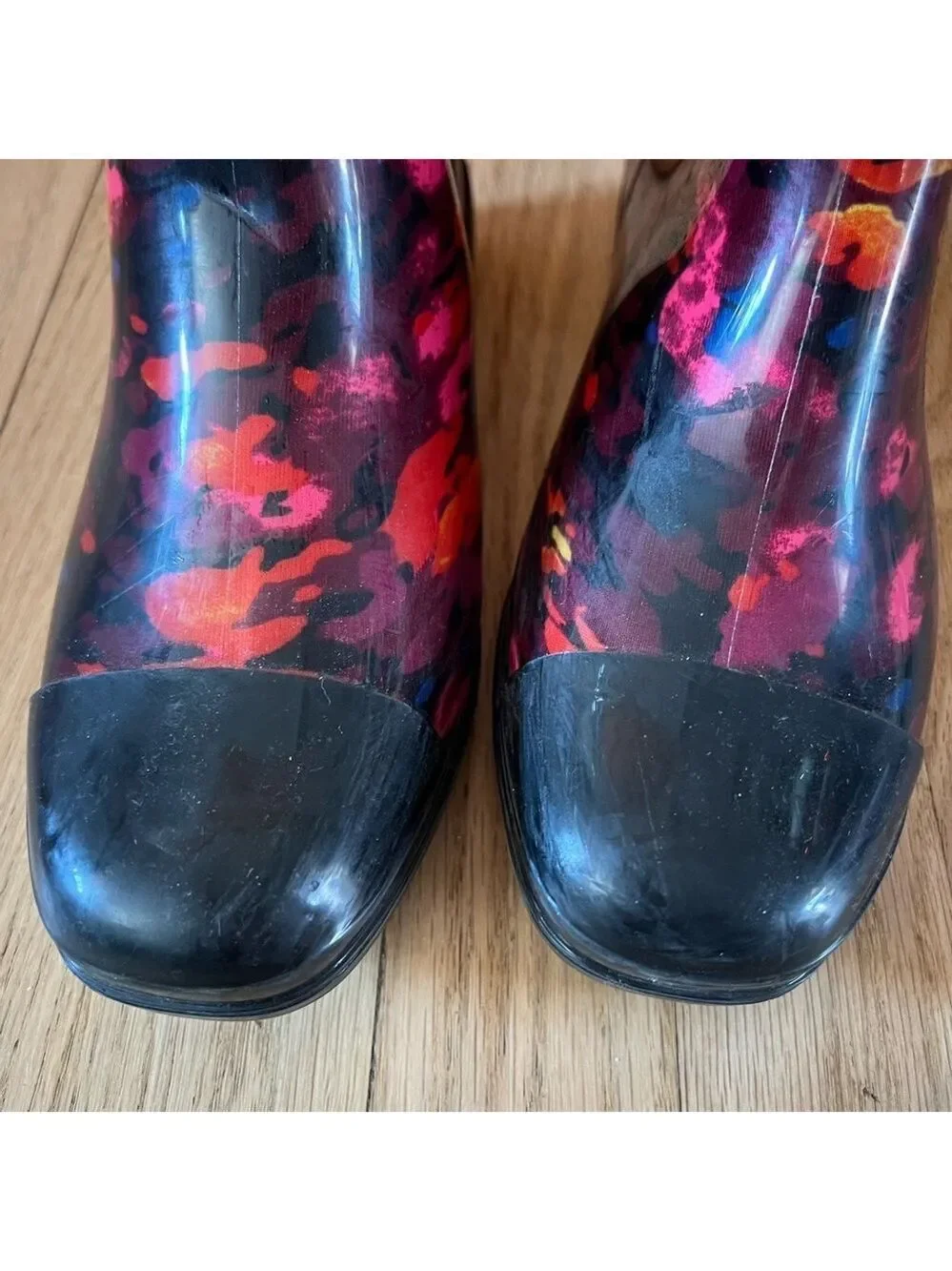 Sanmm Womens Floral Rain Boots